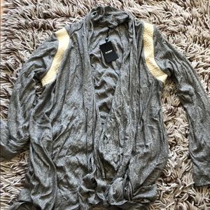 Grey with white leather trim cardigan